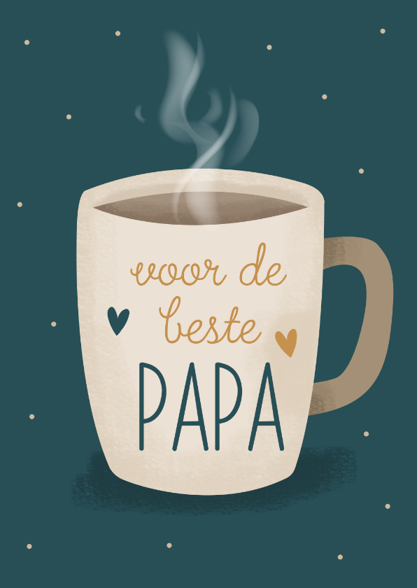 Moderne vaderdagkaart met koffiemok - Vaderdag kaarten Vaderdag kaarten - Moderne vaderdagkaart met koffiemok