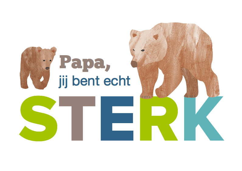 Sterke papa met beren - Vaderdag kaarten Vaderdag kaarten - Sterke papa met beren