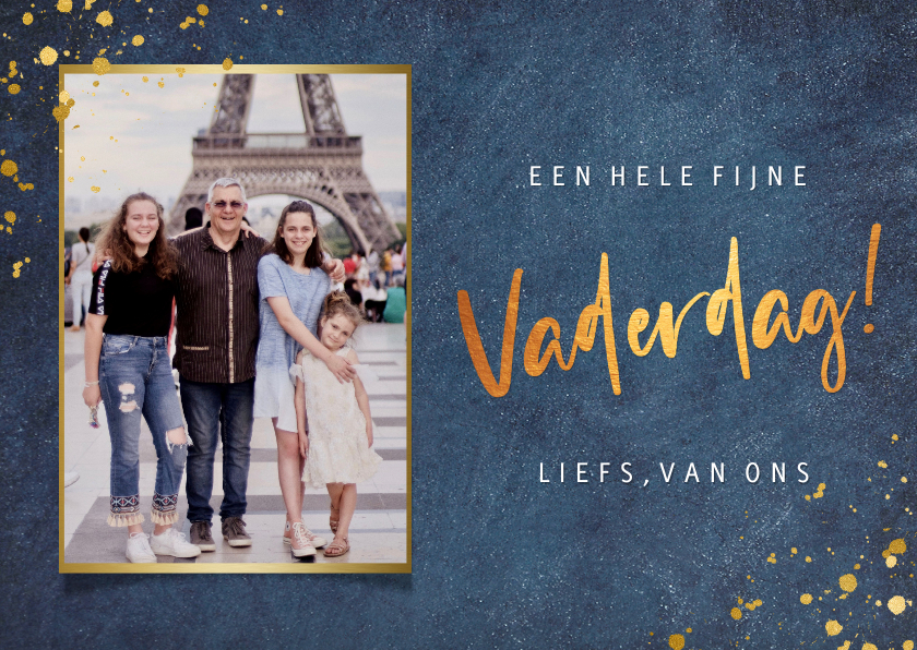 Vaderdag kaarten - Stijlvolle vaderdagkaart voor papa of opa met eigen foto