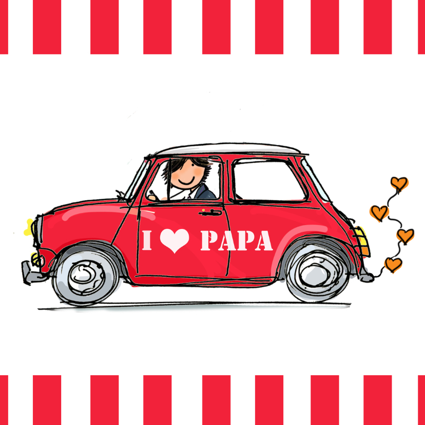 Stoere auto met hart vaderdag - Vaderdag kaarten Vaderdag kaarten - Stoere auto met hart vaderdag