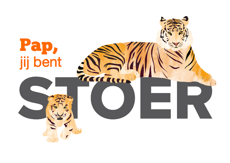 Stoere vaderdagkaart tijger - Vaderdag kaarten Vaderdag kaarten - Stoere vaderdagkaart tijger