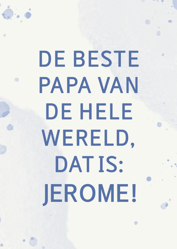 Vaderdag kaarten - Typografische vaderdagkaart met naam de beste papa