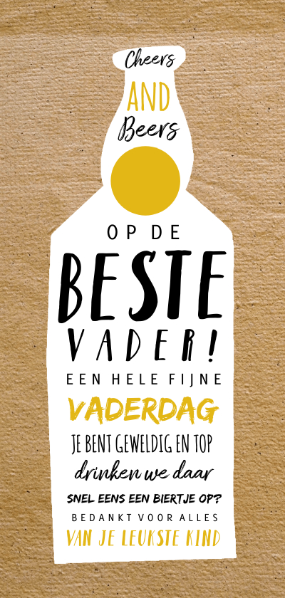 Vaderdag kaarten - Vaderdag cheers and beers beste vader biertje en teksten