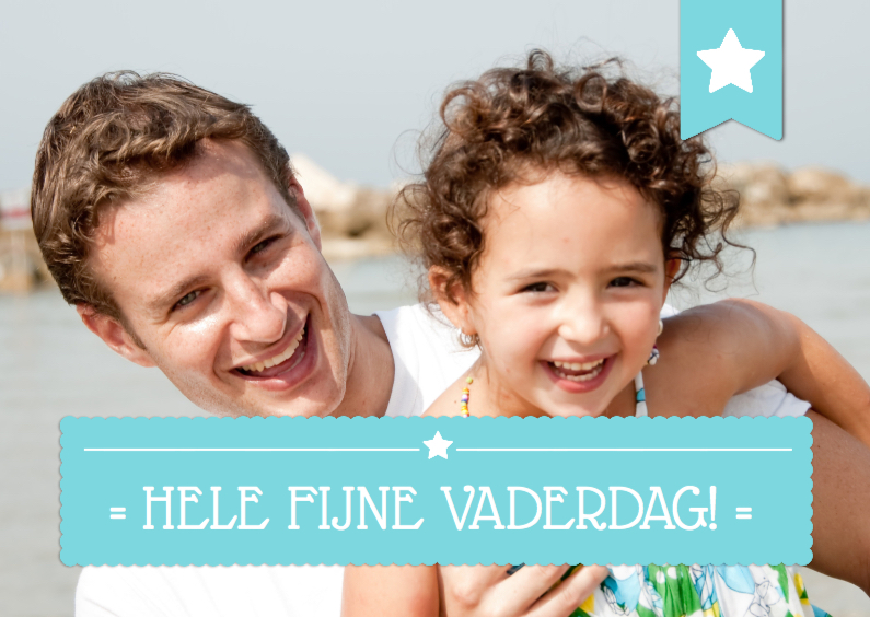 Vaderdag Fotokaart Blauw Ster - Vaderdag kaarten Vaderdag kaarten - Vaderdag Fotokaart Blauw Ster