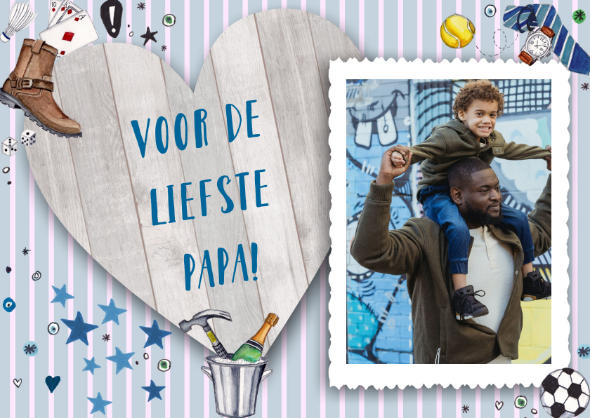 Vaderdag HART hout Liefste Papa - Vaderdag kaarten Vaderdag kaarten - Vaderdag HART hout Liefste Papa