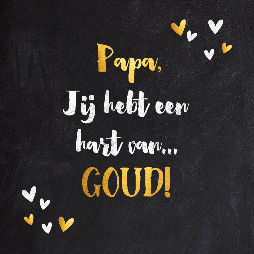 Vaderdag kaarten - Vaderdag kaart typografie krijtbord met gouden elementen