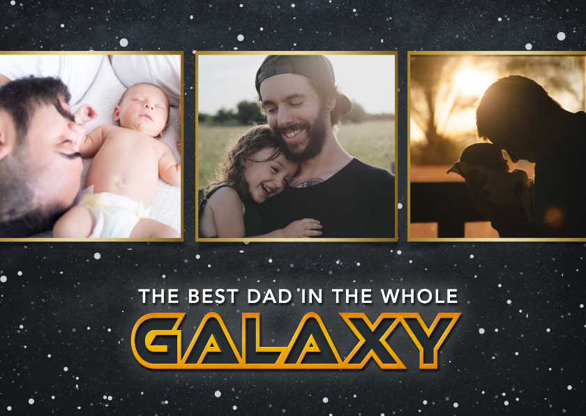 Vaderdag kaarten - Vaderdag Sci-fi fotocollage kaart- best dad in the galaxy