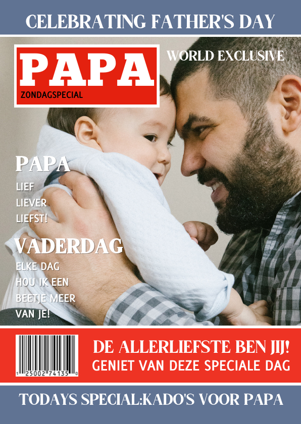 Vaderdag kaarten - Vaderdag tijdschrift cover papa magazine 
