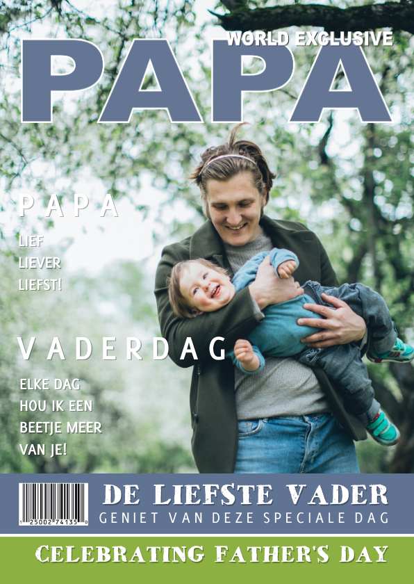 Vaderdag Tijdschrift liefste PAPA Foto - Vaderdag kaarten Vaderdag kaarten - Vaderdag Tijdschrift liefste PAPA Foto