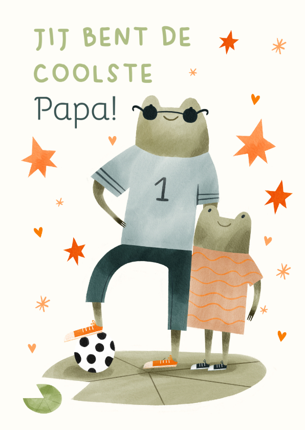 Vaderdagkaart coolste papa en dochter hartjes sterren - Vaderdag kaarten Vaderdag kaarten - Vaderdagkaart coolste papa en dochter hartjes sterren
