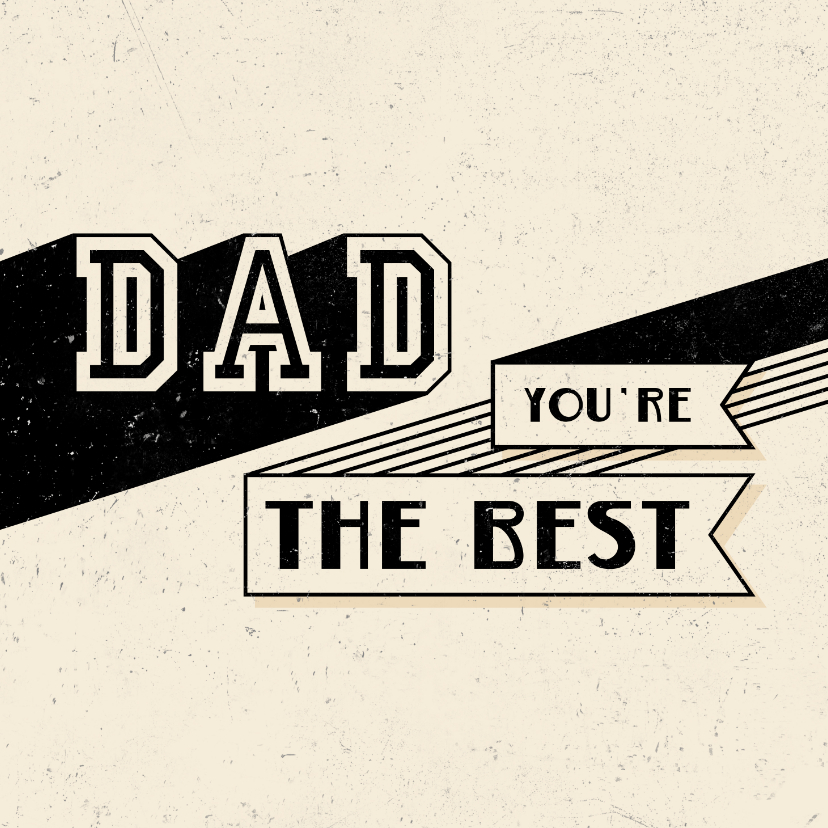 Vaderdagkaart DAD you're the best retro - Vaderdag kaarten Vaderdag kaarten - Vaderdagkaart DAD you're the best retro