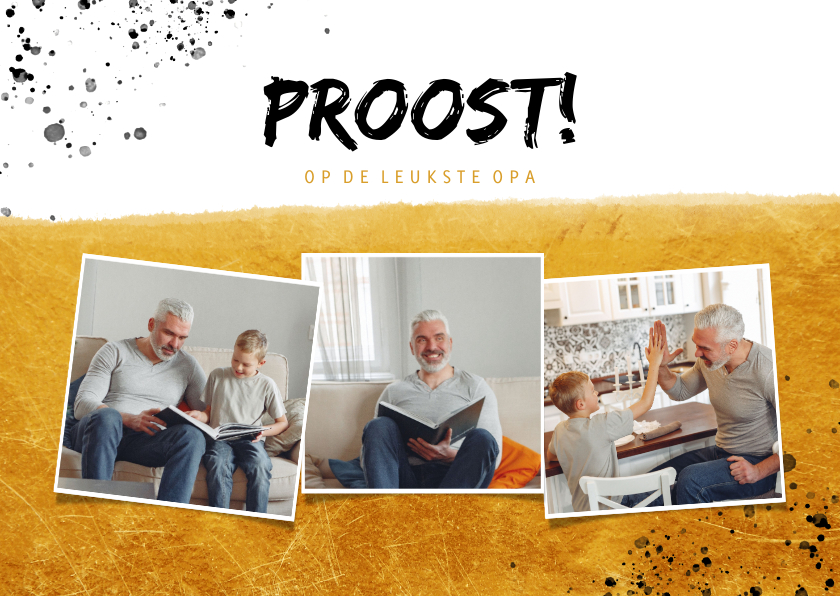 Vaderdag kaarten - Vaderdagkaart fotocollage proost op de leukste opa