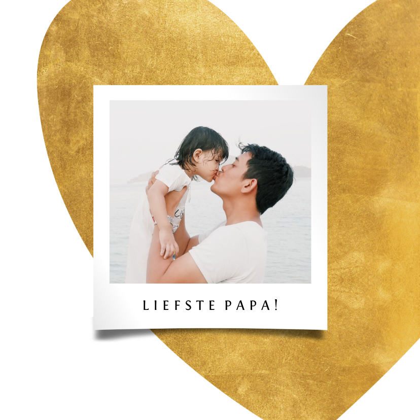 Vaderdag kaarten - Vaderdagkaart gouden hart met foto