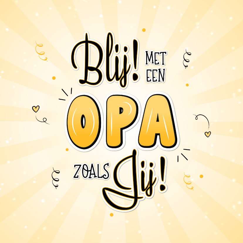 Vaderdag kaarten - Vaderdagkaart handlettering blij met een opa zoals jij
