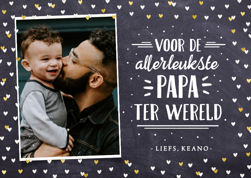 Vaderdagkaart handlettering met foto voor allerleukste vader - Vaderdag kaarten Vaderdag kaarten - Vaderdagkaart handlettering met foto voor allerleukste vader