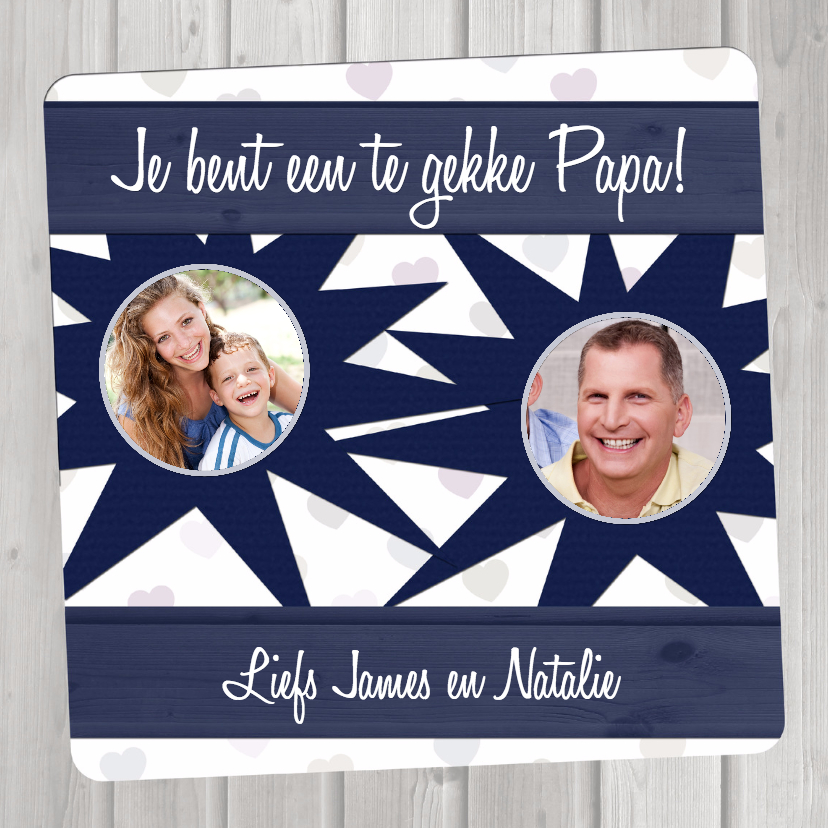 Vaderdagkaart Hout Blauw - BK - Vaderdag kaarten Vaderdag kaarten - Vaderdagkaart Hout Blauw - BK