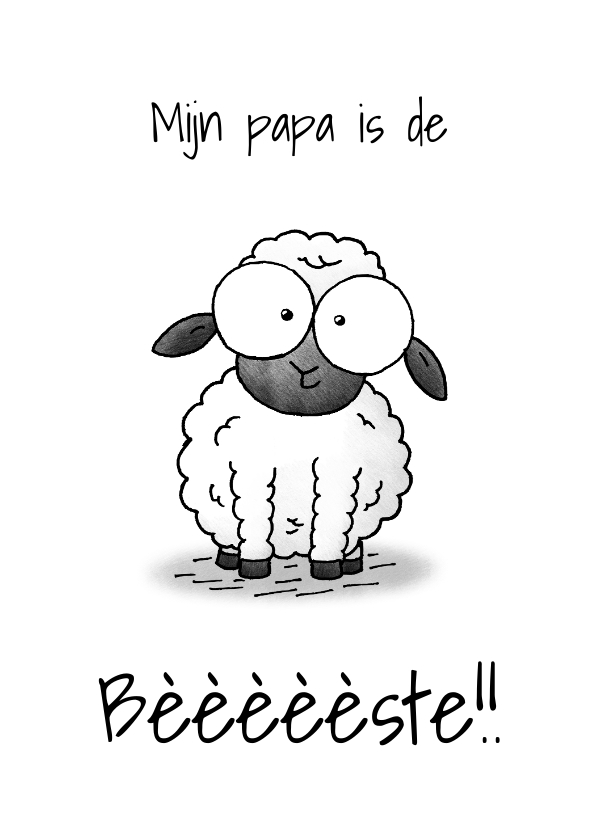 Vaderdagkaart lammetje - Mijn papa is de bèèèste! - Vaderdag kaarten Vaderdag kaarten - Vaderdagkaart lammetje - Mijn papa is de bèèèste!