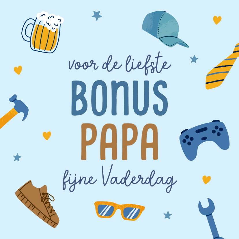 Vaderdagkaart met getekende icoontjes - Vaderdag kaarten Vaderdag kaarten - Vaderdagkaart met getekende icoontjes