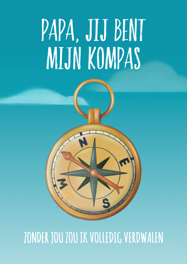 Vaderdagkaart met kompas - Vaderdag kaarten Vaderdag kaarten - Vaderdagkaart met kompas