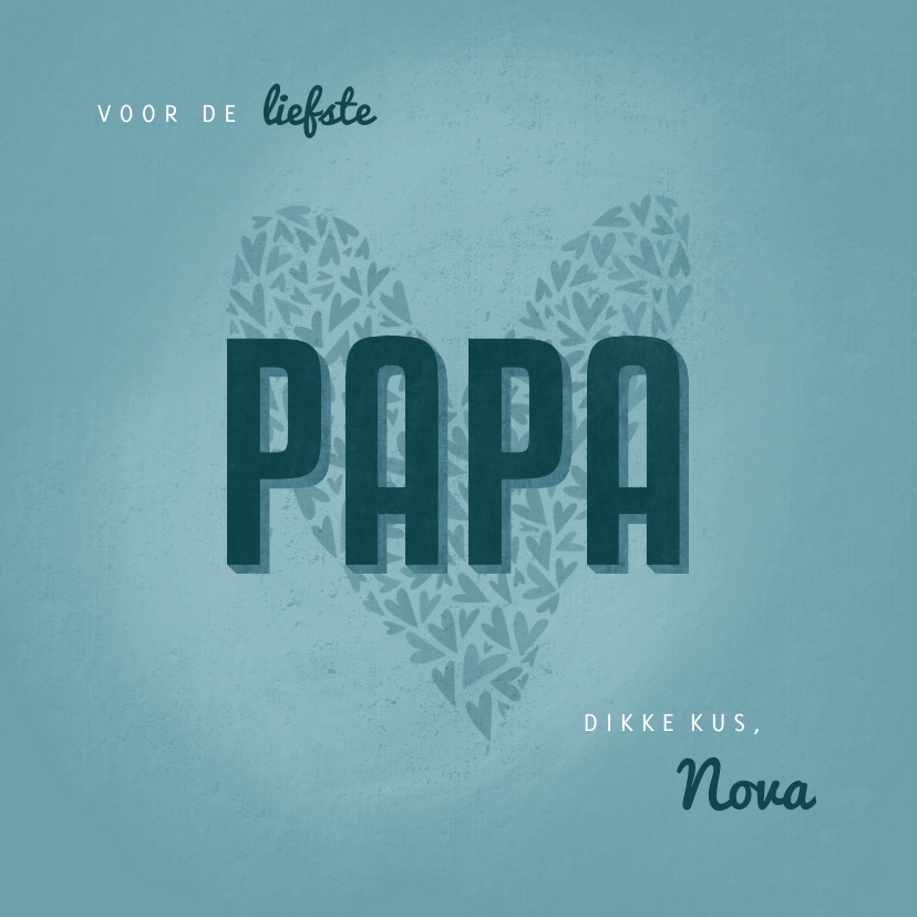 Vaderdag kaarten - Vaderdagkaart PAPA met hart en naam
