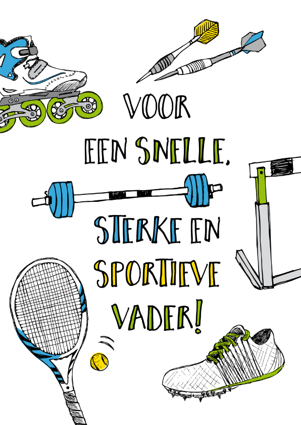 Vaderdag kaarten - Vaderdagkaart sportief en snel 