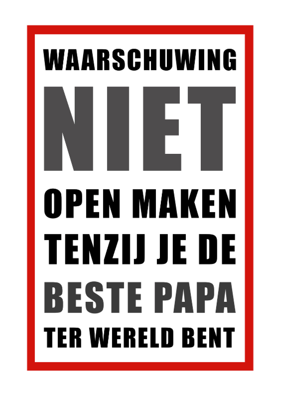 Waarschuwing JVT - Vaderdag kaarten Vaderdag kaarten - Waarschuwing JVT