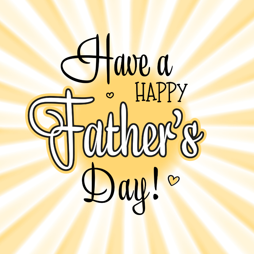Vaderdag kaarten - Zonnige vaderdagkaart handlettering Happy Father's Day