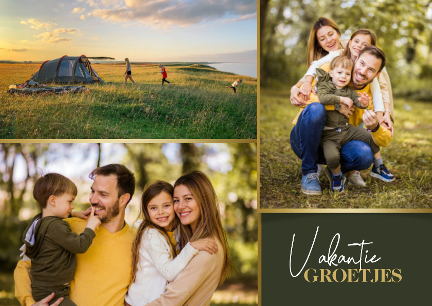 Vakantiekaarten - Algemene vakantiekaart met 3 eigen foto's 