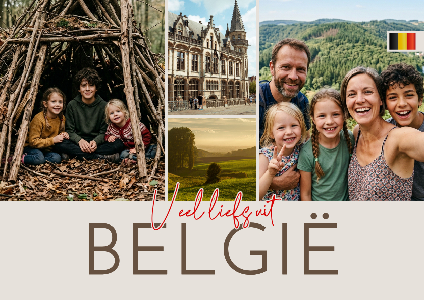 Vakantiekaarten - Ansichtkaart België fotocollage