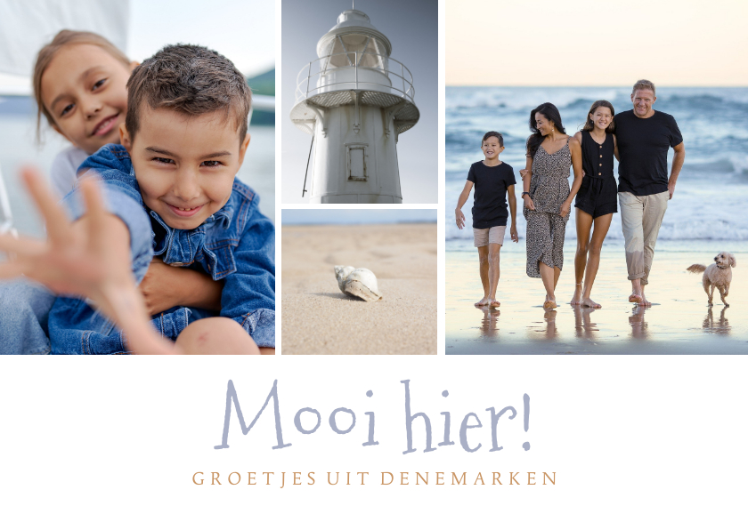 Vakantiekaarten - Ansichtkaart met eigen foto's 'Mooi hier!'