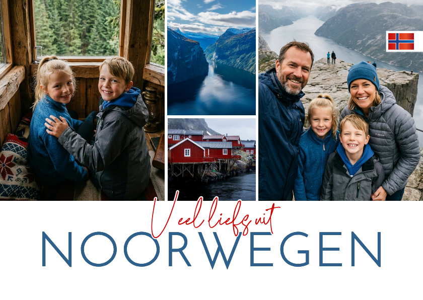 Vakantiekaarten - Ansichtkaart vakantie 'Liefs uit Noorwegen'