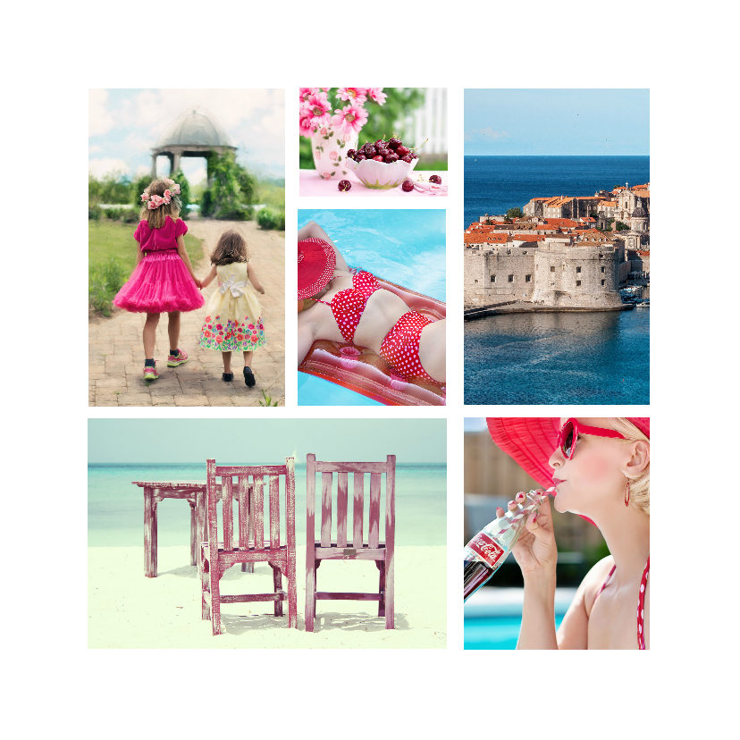 Collage kaart zomervakantie - DH - Vakantiekaarten Vakantiekaarten - Collage kaart zomervakantie - DH