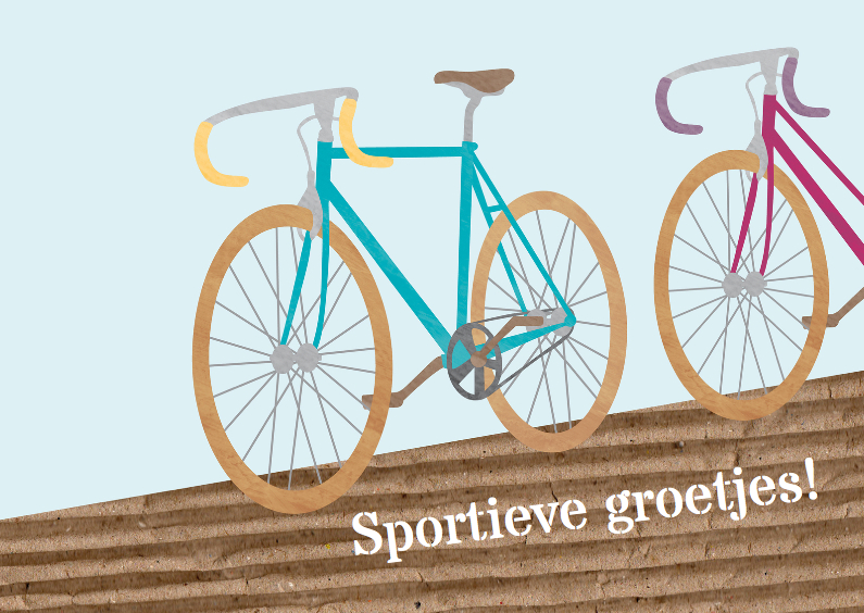 Vakantiekaarten - Fietsvakantie sportieve groet