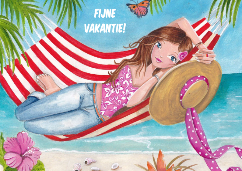 Vakantie Hangmat Illustratie | Kaartje2go