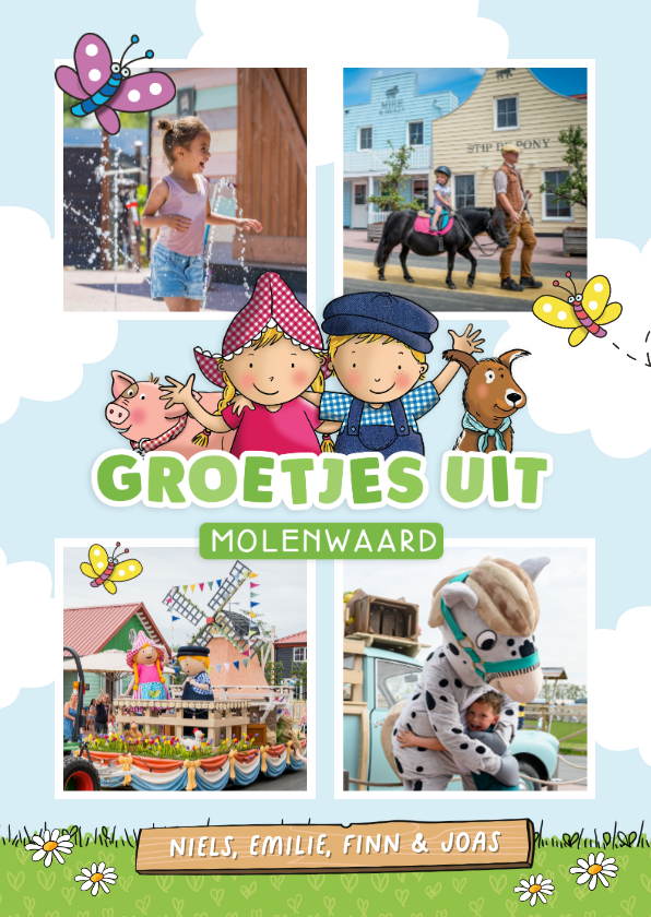 Vakantiekaarten - Gezellige fotocollage kaart 'Groetjes uit Molenwaard'