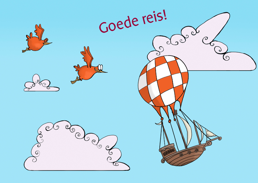 Goede reis met luchtschip - Vakantiekaarten Vakantiekaarten - Goede reis met luchtschip