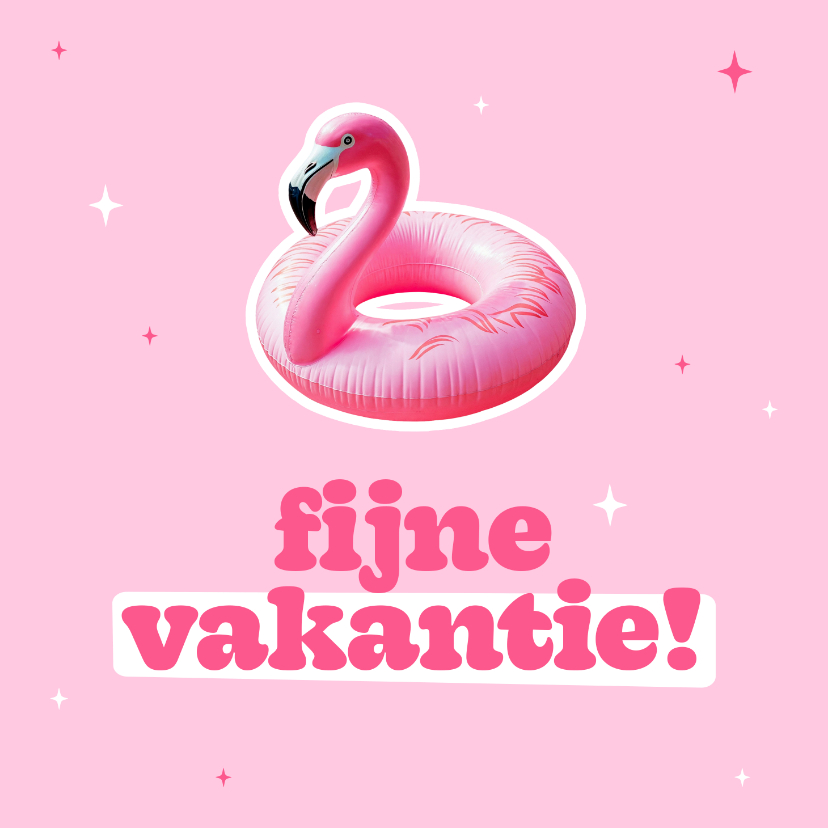 Grappig vakantiekaartje flamingo fijne vakantie - Vakantiekaarten Vakantiekaarten - Grappig vakantiekaartje flamingo fijne vakantie