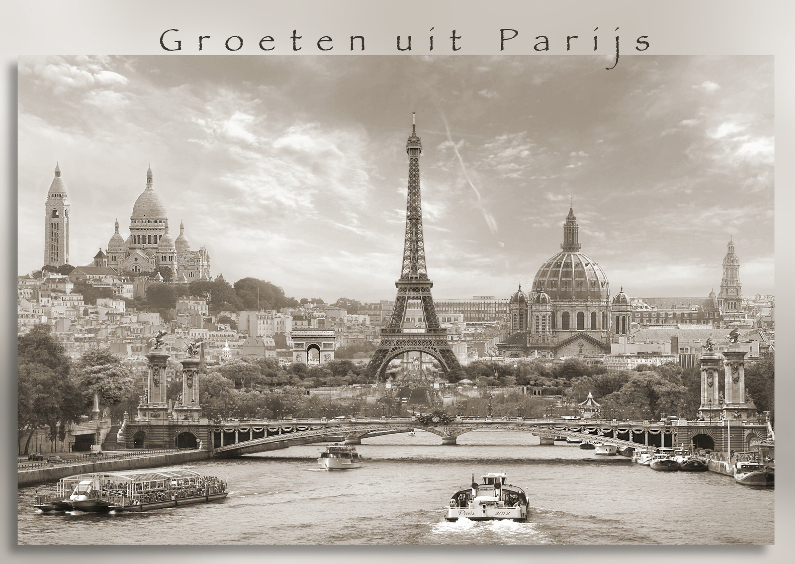Groeten uit Parijs - sepia - - Vakantiekaarten Vakantiekaarten - Groeten uit Parijs - sepia -