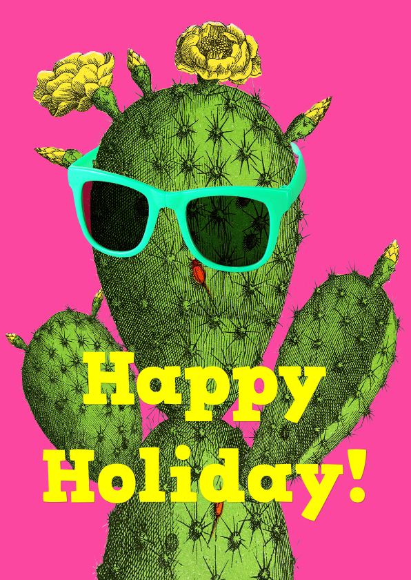 Happy holiday cactus - Vakantiekaarten Vakantiekaarten - Happy holiday cactus