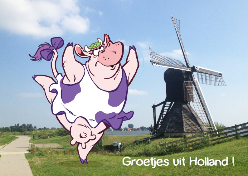 koe Margot groetjes uit - Vakantiekaarten Vakantiekaarten - koe Margot groetjes uit
