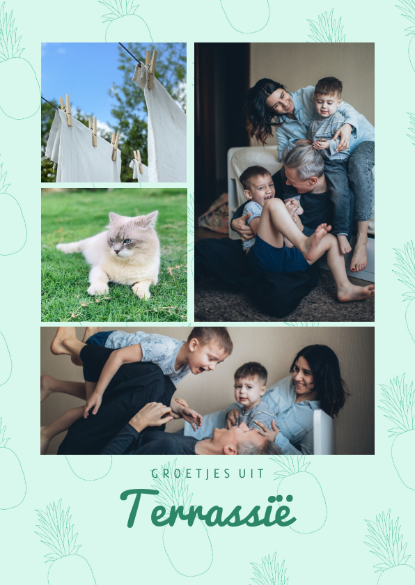 Leuke vakantiekaart groetjes uit Terrassië fotocollage - Vakantiekaarten Vakantiekaarten - Leuke vakantiekaart groetjes uit Terrassië fotocollage