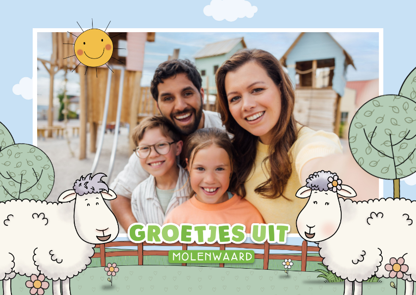 Vakantiekaarten - Mike & Molly groetjes uit Molenwaard kaart met eigen foto