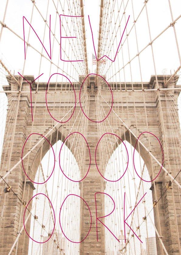 New York typografie trend kaart - Vakantiekaarten Vakantiekaarten - New York typografie trend kaart
