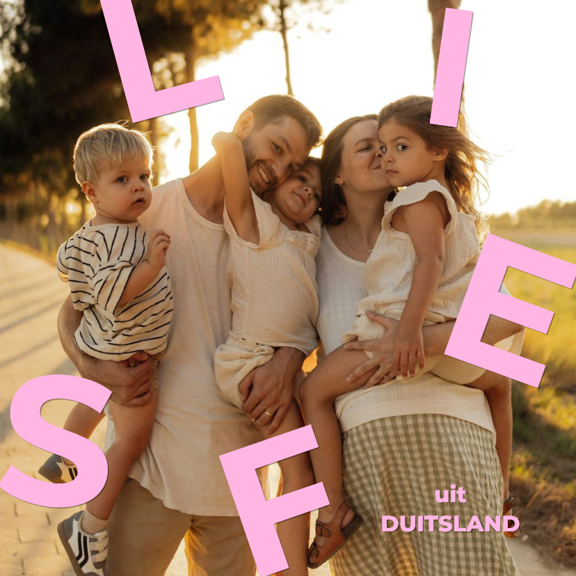 Vakantiekaarten - Trendy vakantiekaartje met speelse typografie liefs