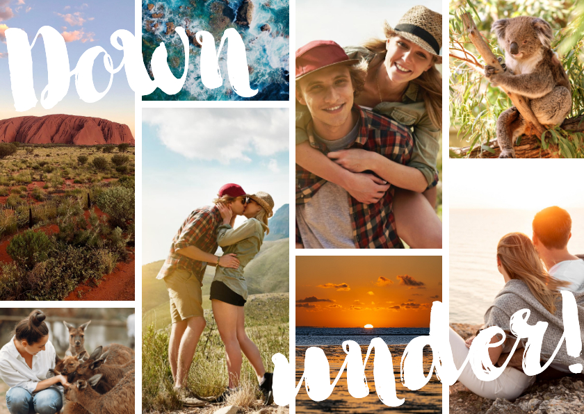 Vakantiekaarten - Vakantie ansichtkaart down under Australië fotocollage 