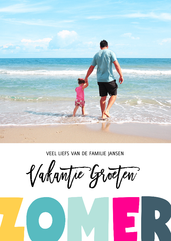 Vakantiekaarten - Vakantie groeten zomer letters