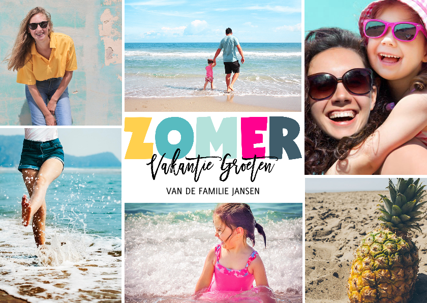 Vakantiekaarten - Vakantie kaart zomer letters