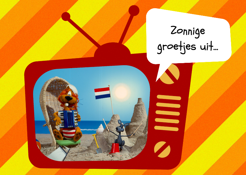 Vakantie Loeki tv strand -A - Vakantiekaarten Vakantiekaarten - Vakantie Loeki tv strand -A