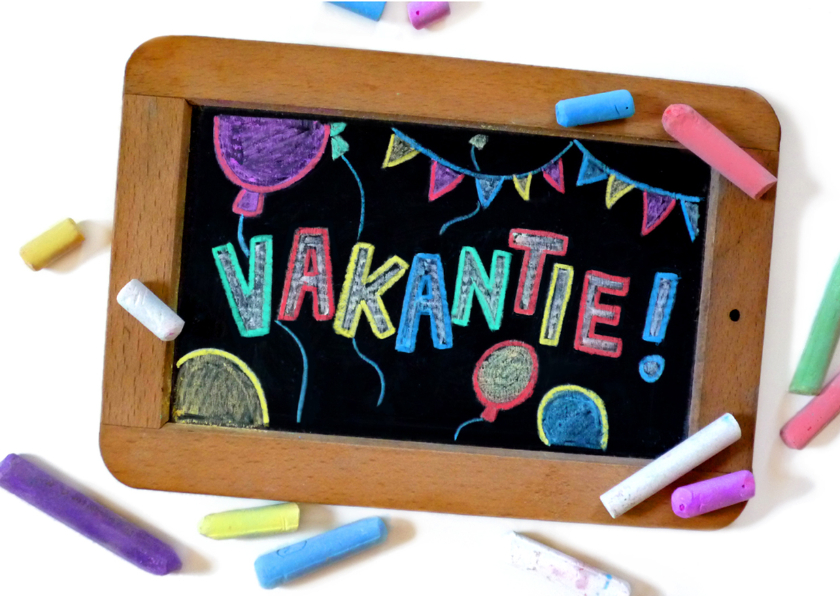 Vakantie schoolbord - Vakantiekaarten Vakantiekaarten - Vakantie schoolbord