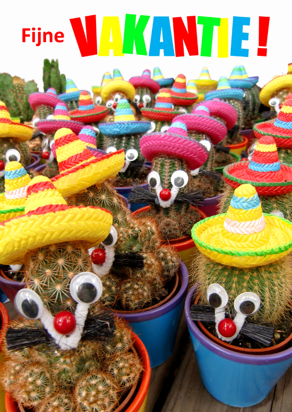 Vakantie vrolijke cactussen - Vakantiekaarten Vakantiekaarten - Vakantie vrolijke cactussen